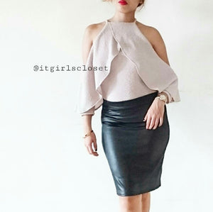 Kiera leatherette pencil skirt