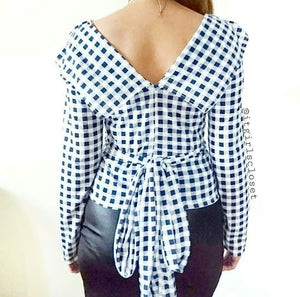 Shannice wrap top (gingham)