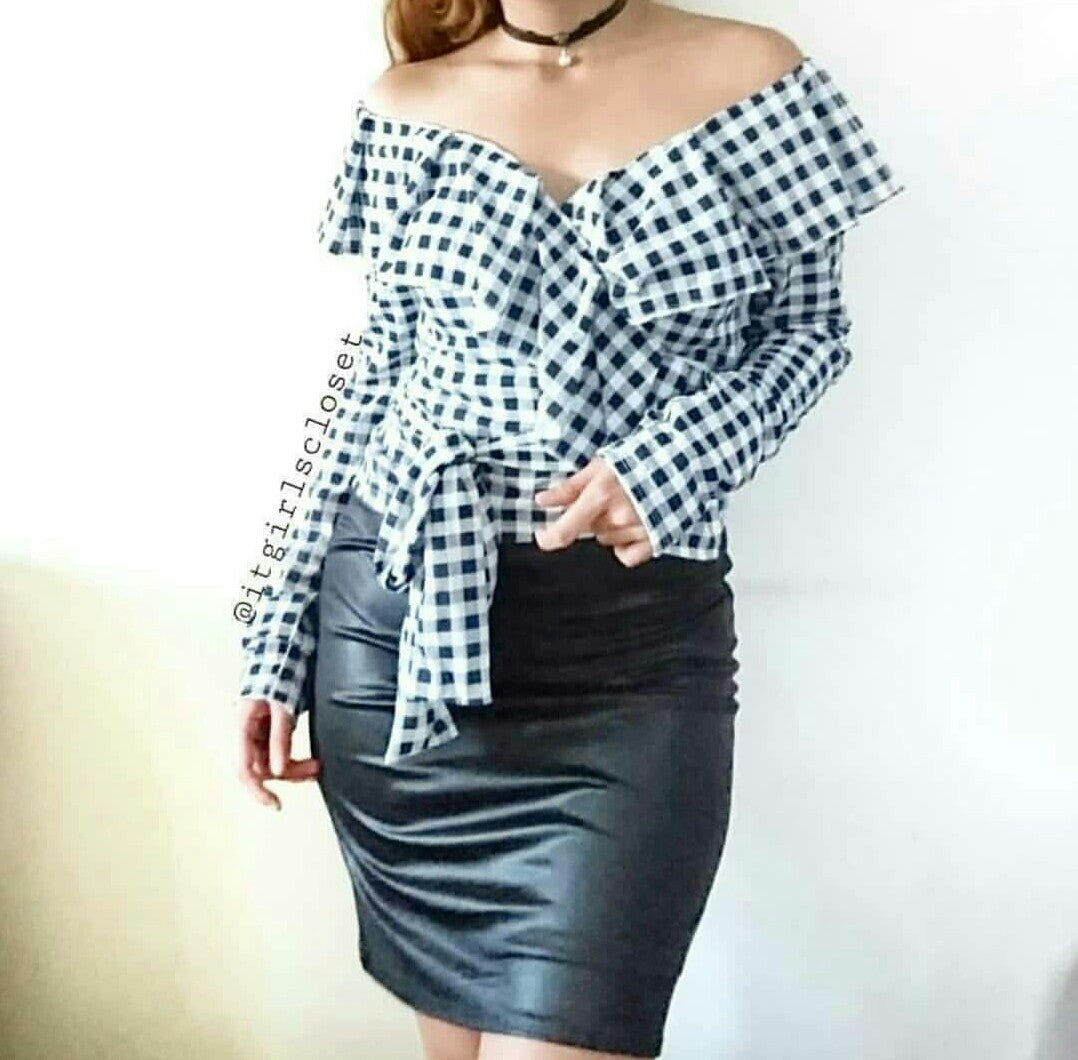 Shannice wrap top (gingham)