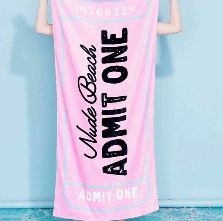 Authentic Typo Beach Towel (Nude B Pink)