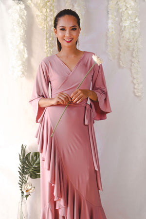 Zaneya Robe Dress (Pantone Pink)